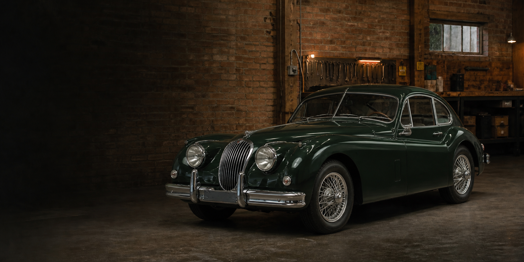 Classic motor car presented for assessment